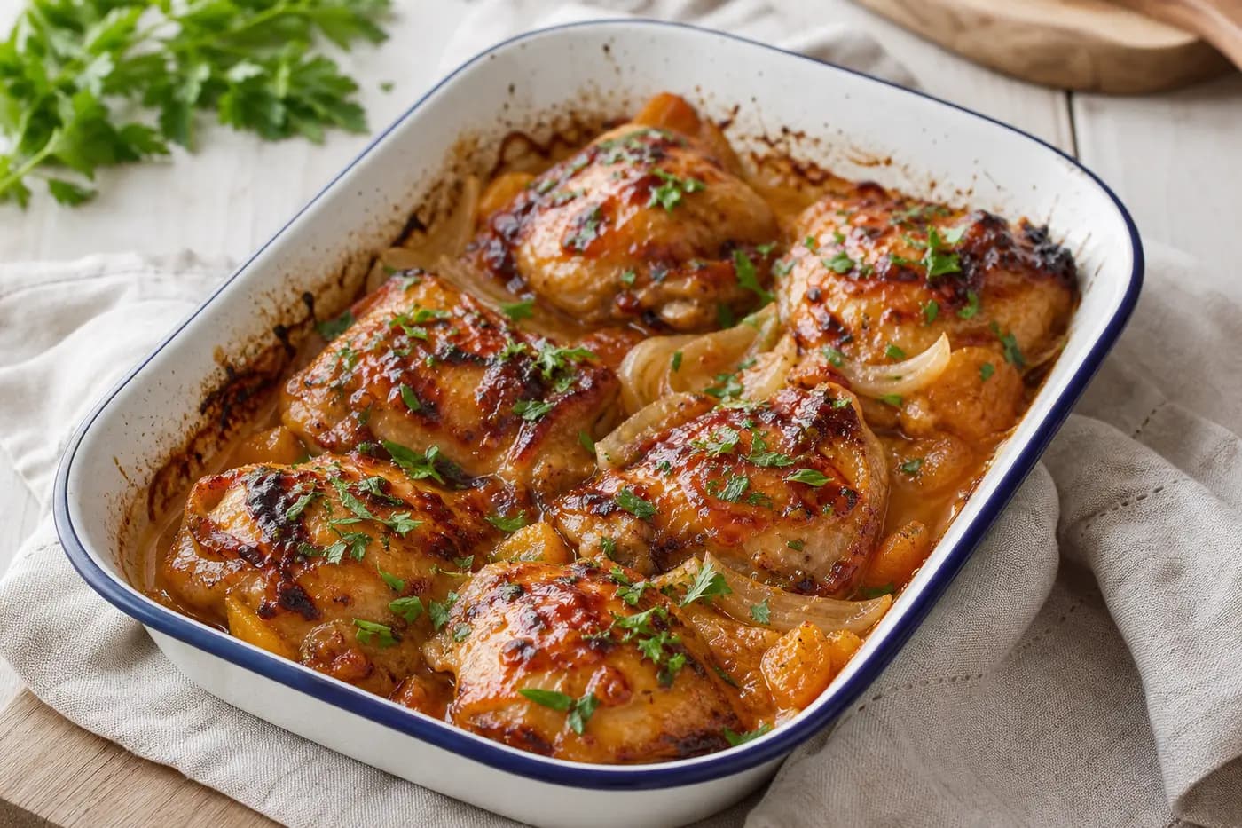 Sticky apricot chicken